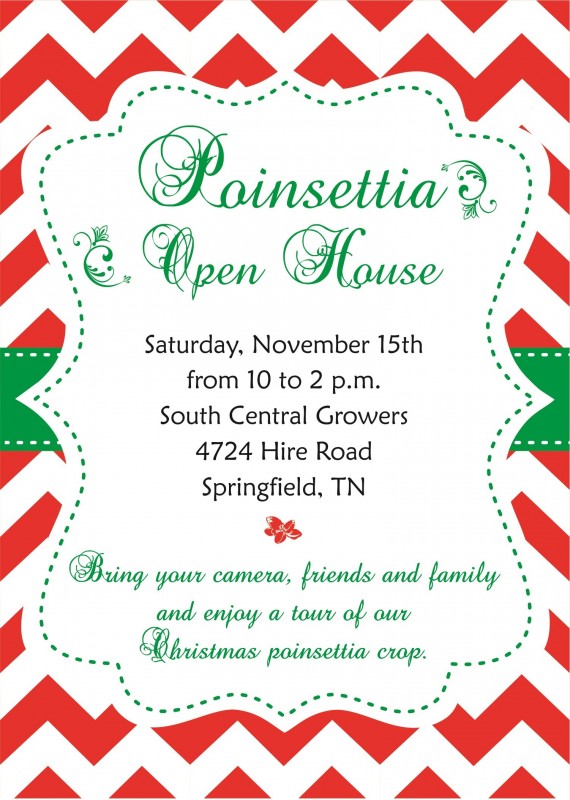 Christmas poinsettia Open House flyer 2014